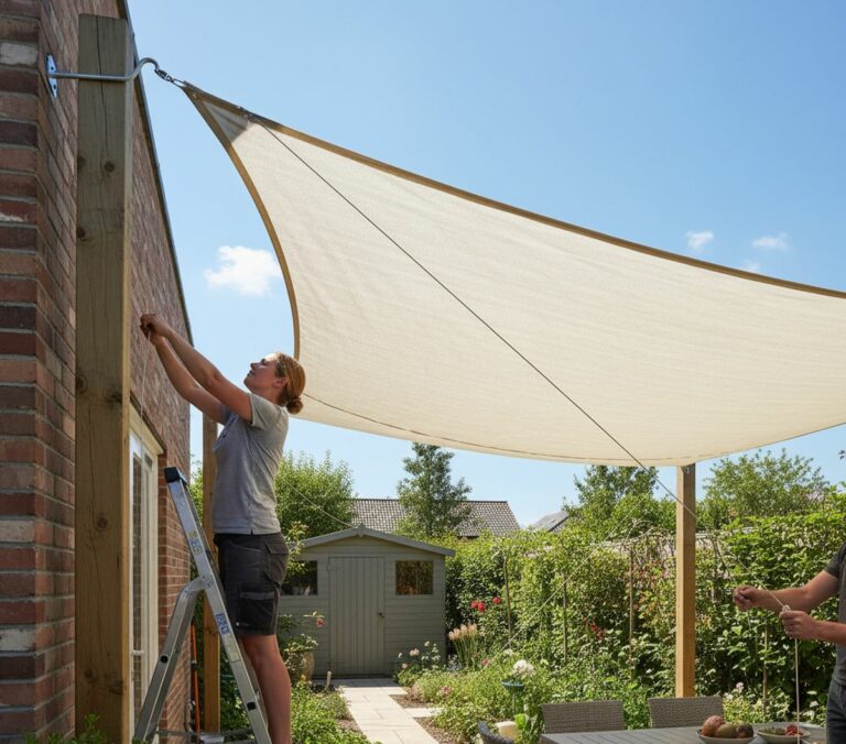 Comment installer une voile d&rsquo;ombrage rectangulaire : guide complet étape par étape